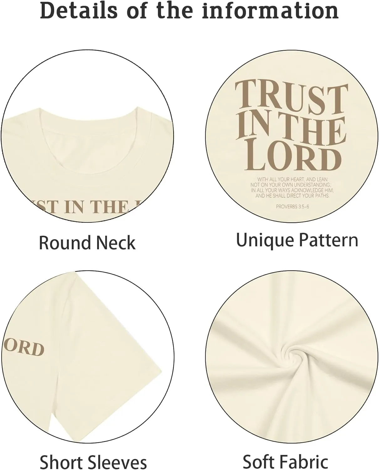 Oversized Jesus Shirts for Women Christian Faith Tshirt Trust in The Lord Saying Tee Tops