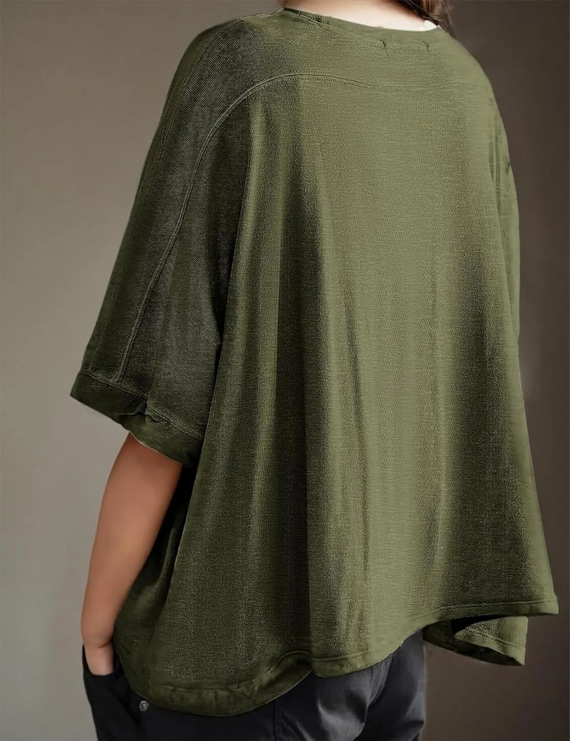 Oversized Tshirts for Women Short Batwing Sleeve Crewneck Summer Tee Tops