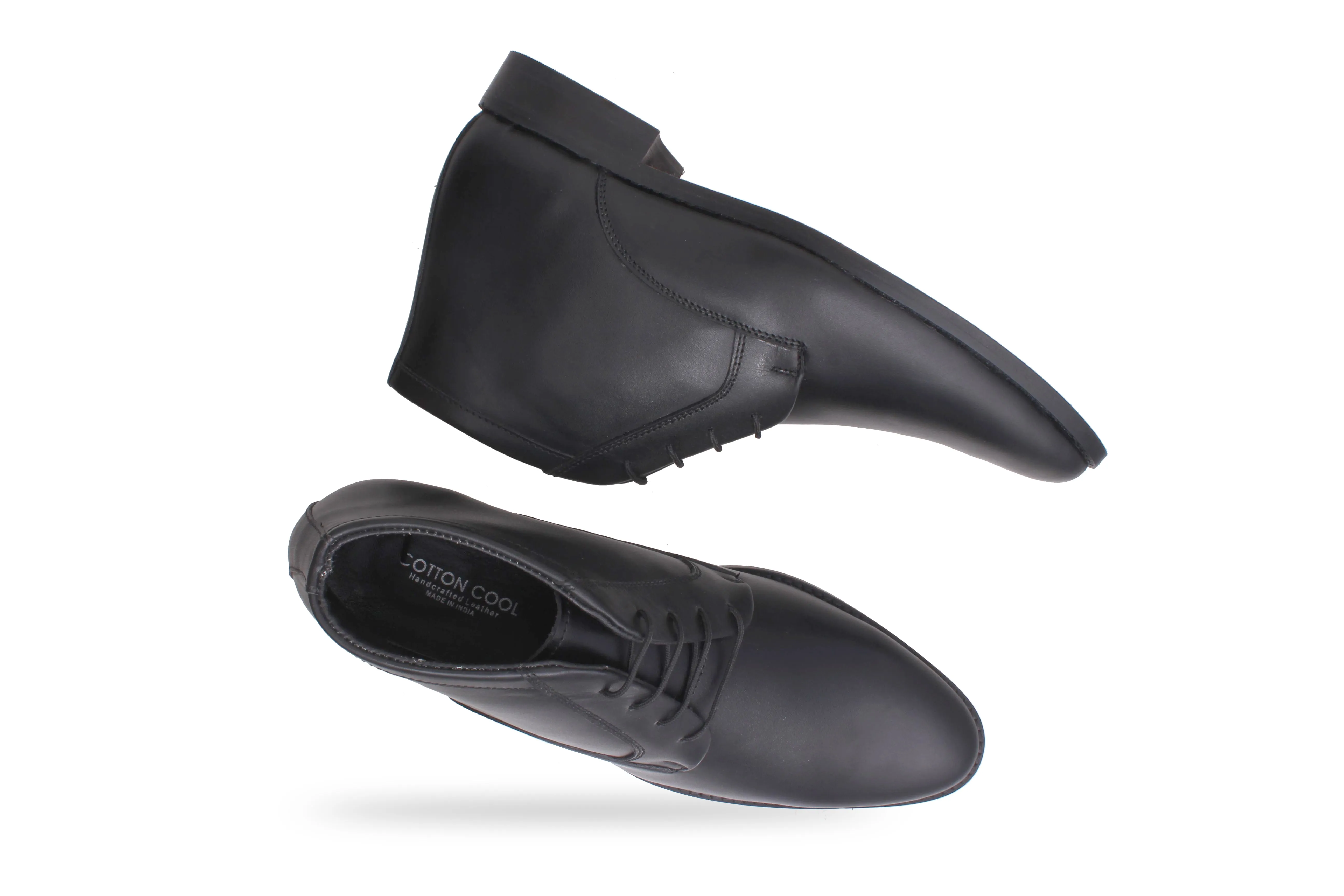 Pimlico Black Leather Chukka Boots  Designed by Cotton Cool