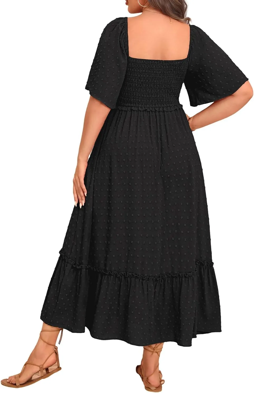 Plus Size Summer Dresses - Maxi Casual Wedding Guest Graduation Easter Long Dress with Pockets