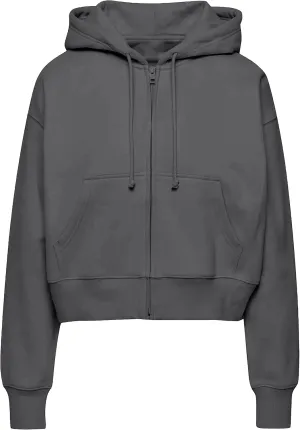 PUWEI Women's Casual Zip Up Drawstring Cropped Hoodie Hooded Crop Jacket Top with Pockets