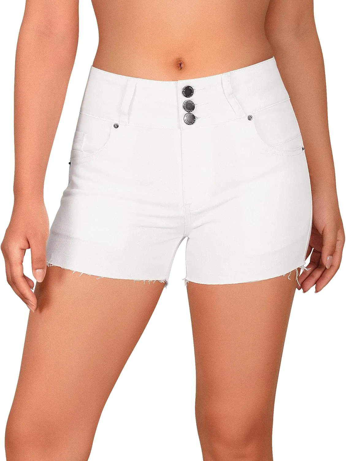 roswear Women's Summer High Waisted Jean Shorts Butt Lifting Stretchy Denim Cut Off Shorts