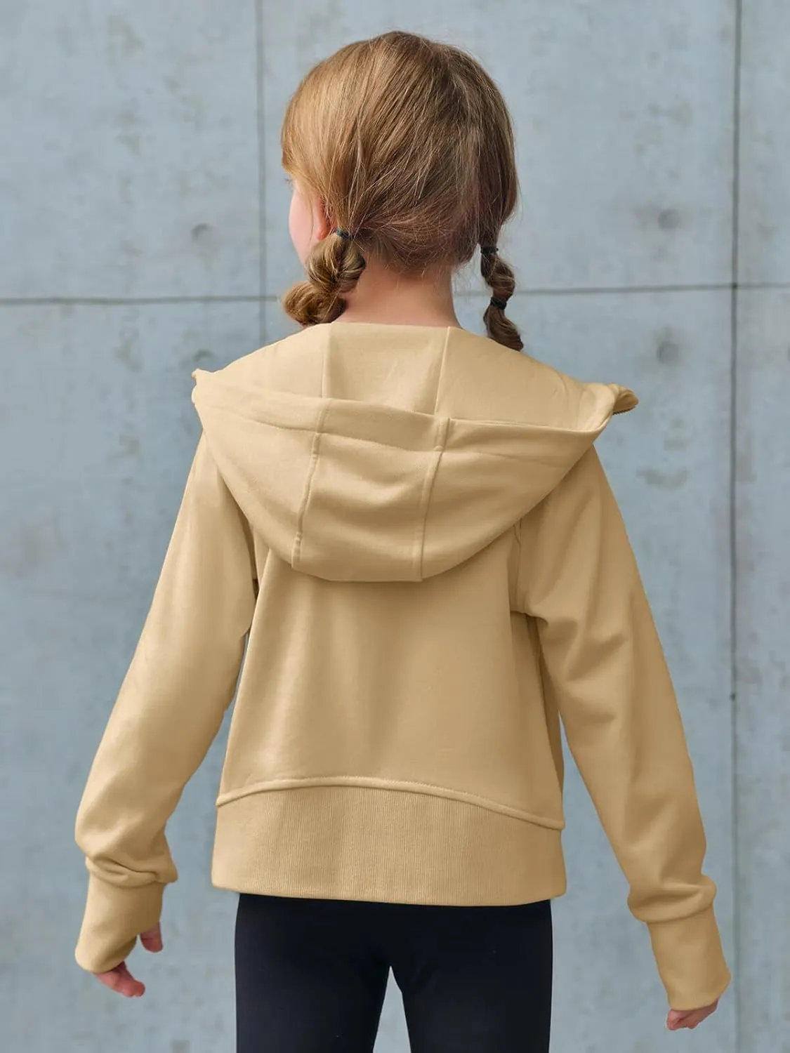 rrhss Girls Zip Up Hoodies Sweatshirts Long Sleeve Thumb Hole Pullover Tops with Pockets 5-14 Years, Runs Small