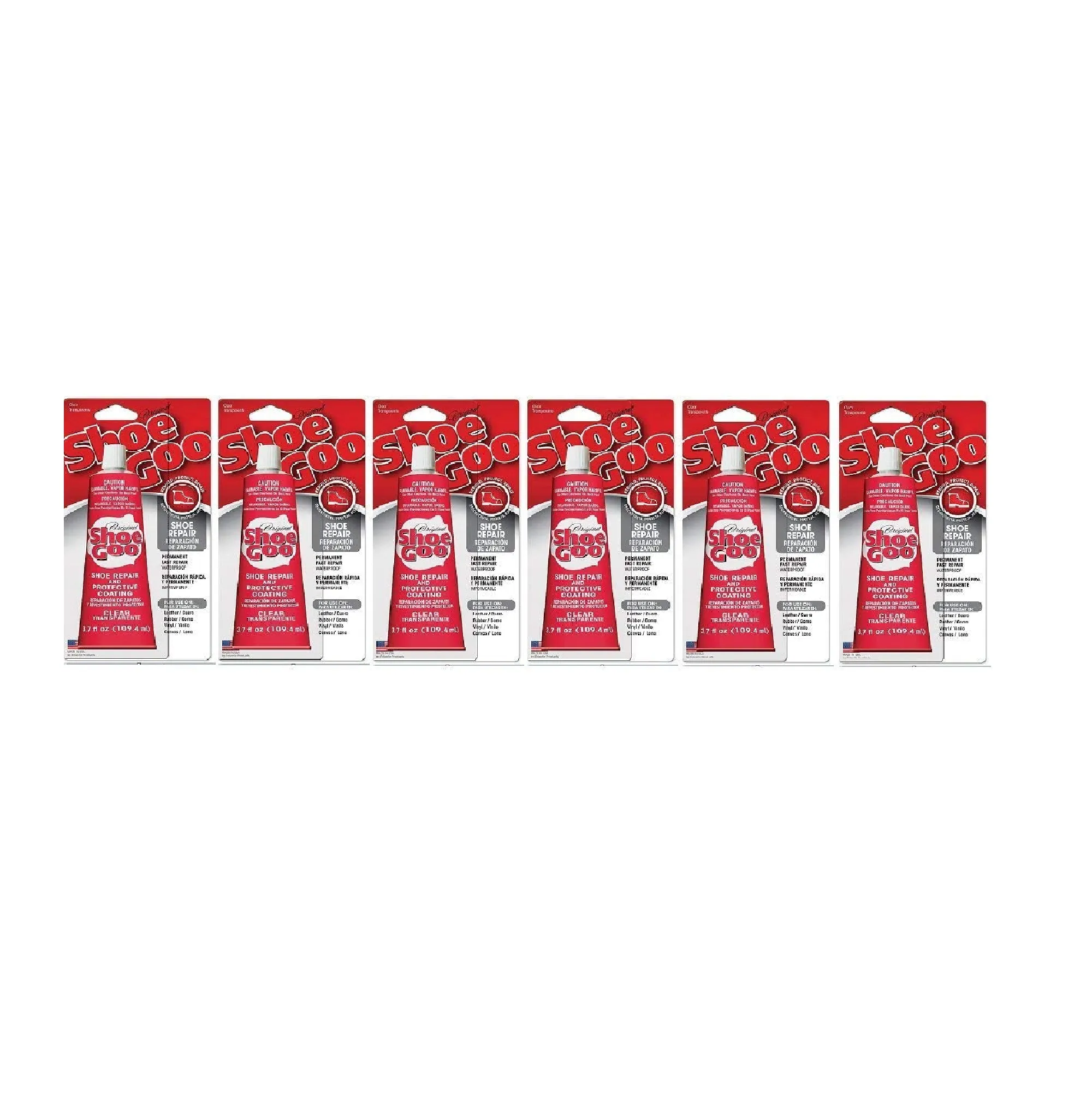Shoe GOO® Adhesive, 3.7 fl oz 6 Pack, Clear