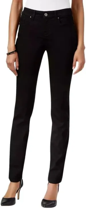 Style & Co Women's Curvy-Fit Mid-Rise Skinny Short Jeans (Black Rinse, 8S)