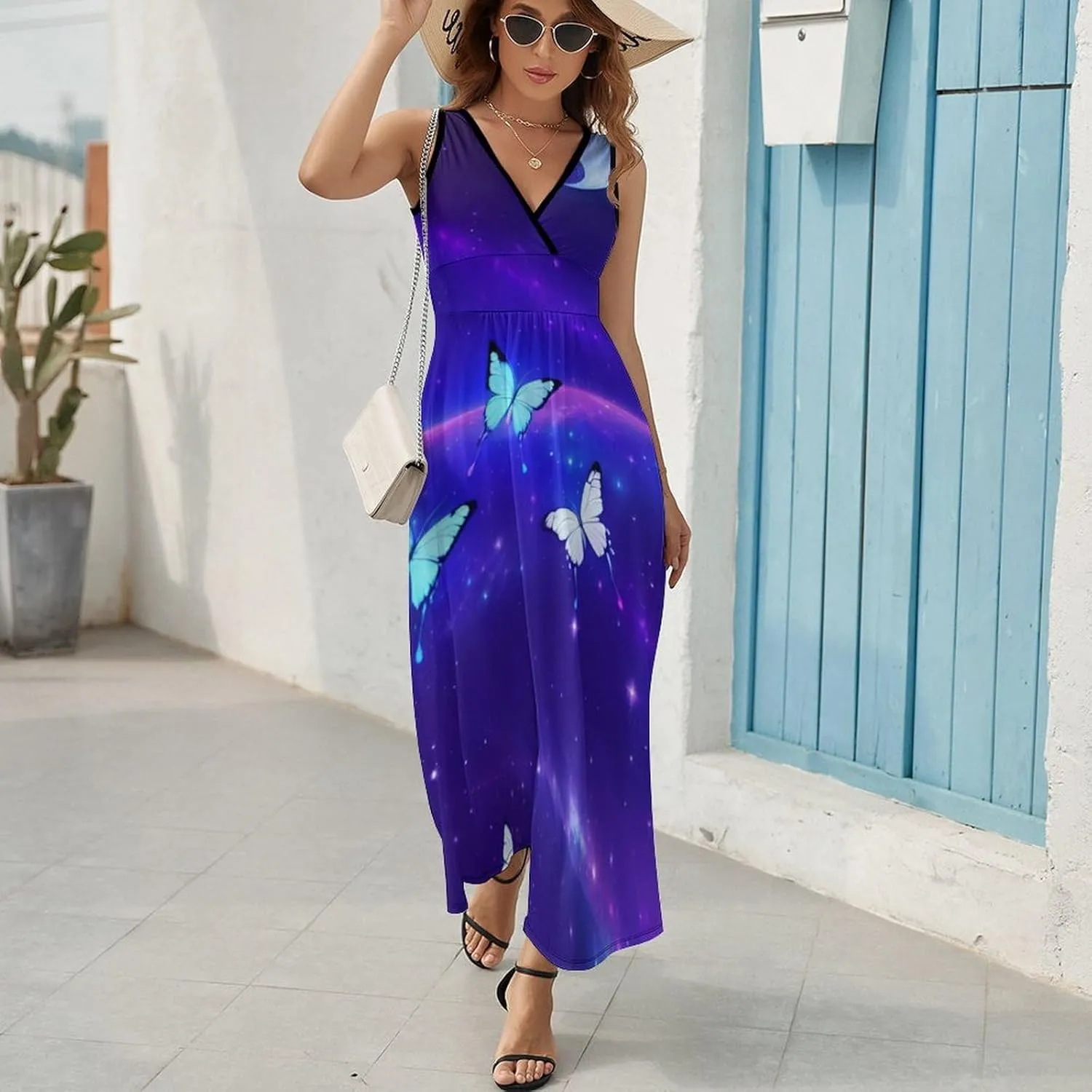 Summer 2025 Tunic Dress Sleeveless Adjustable Beach Party Long Maxi Dress