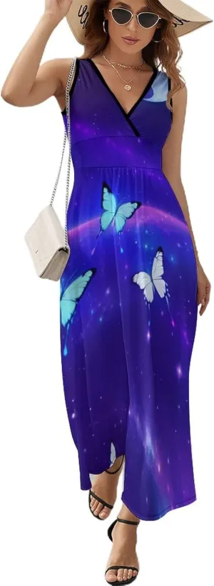 Summer 2025 Tunic Dress Sleeveless Adjustable Beach Party Long Maxi Dress
