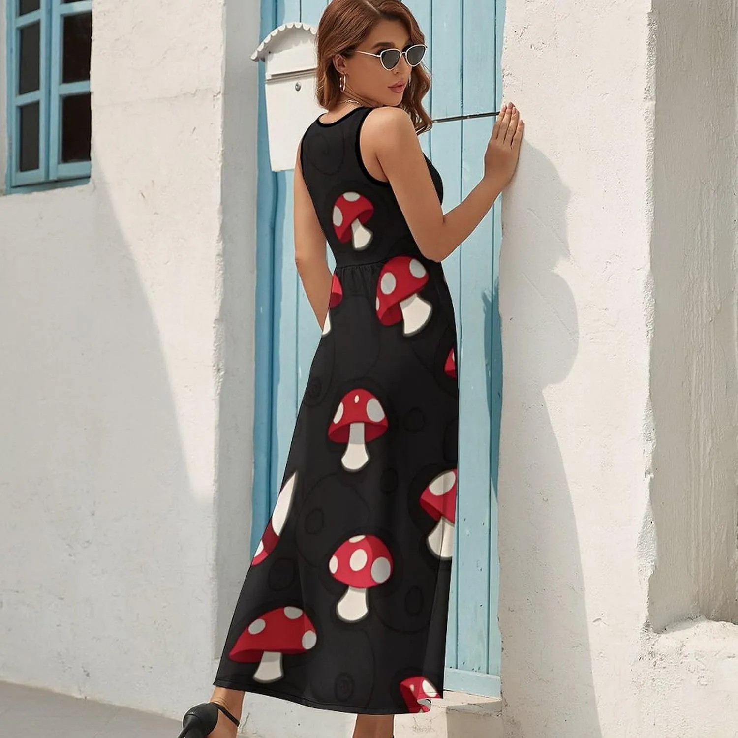 Summer 2025 Tunic Dress Sleeveless Adjustable Beach Party Long Maxi Dress