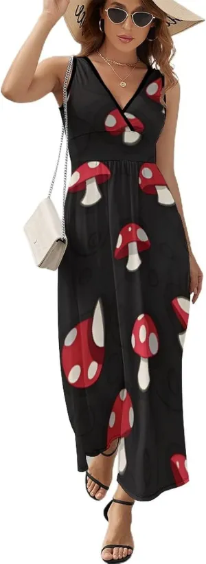 Summer 2025 Tunic Dress Sleeveless Adjustable Beach Party Long Maxi Dress