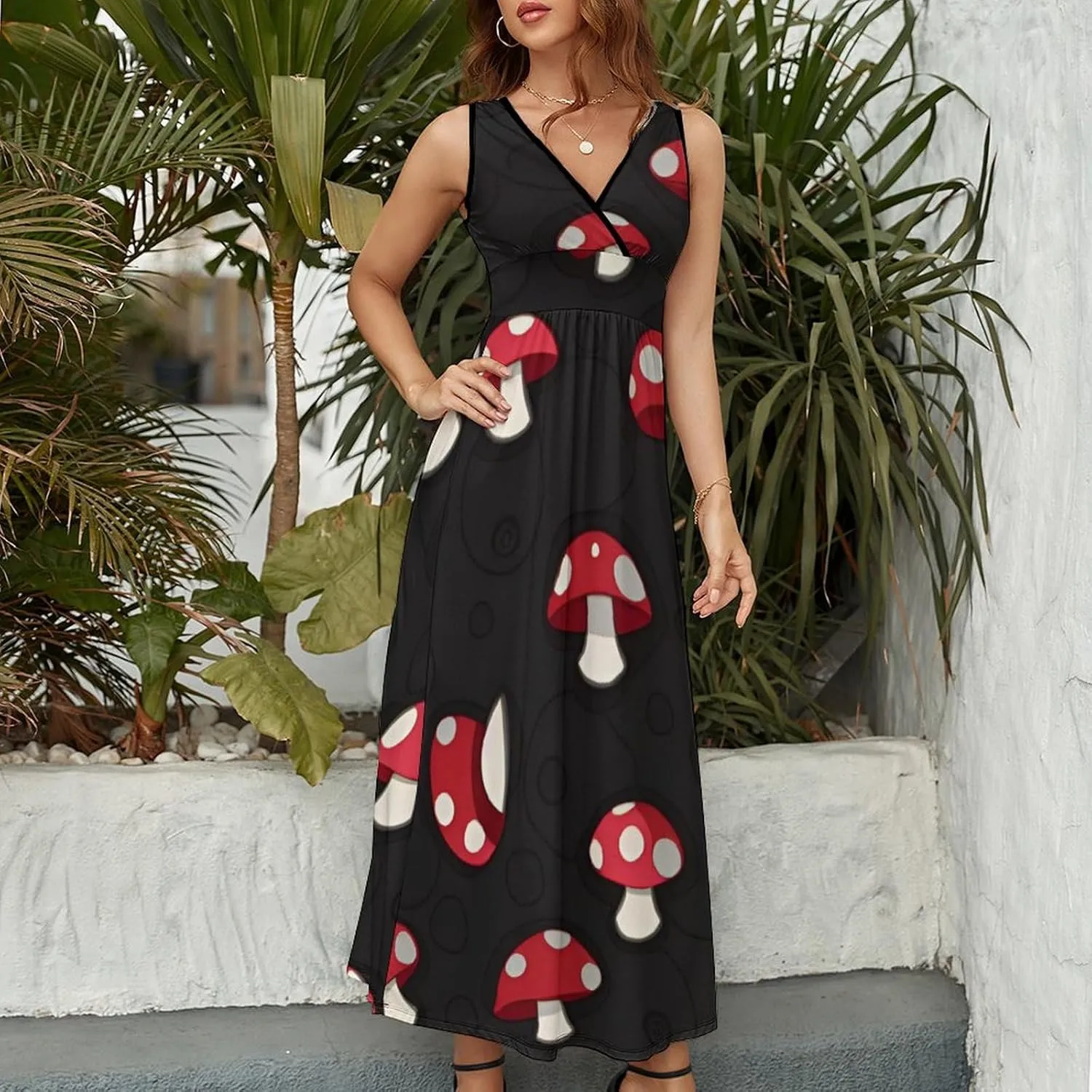 Summer 2025 Tunic Dress Sleeveless Adjustable Beach Party Long Maxi Dress