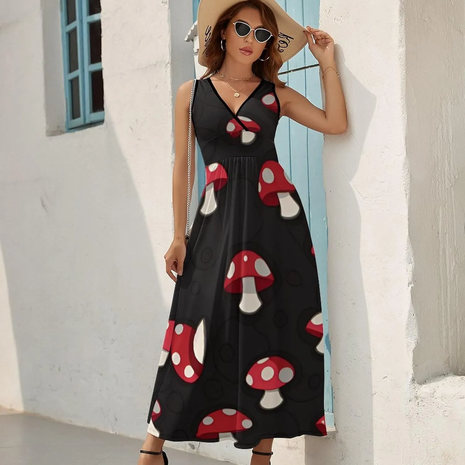 Summer 2025 Tunic Dress Sleeveless Adjustable Beach Party Long Maxi Dress