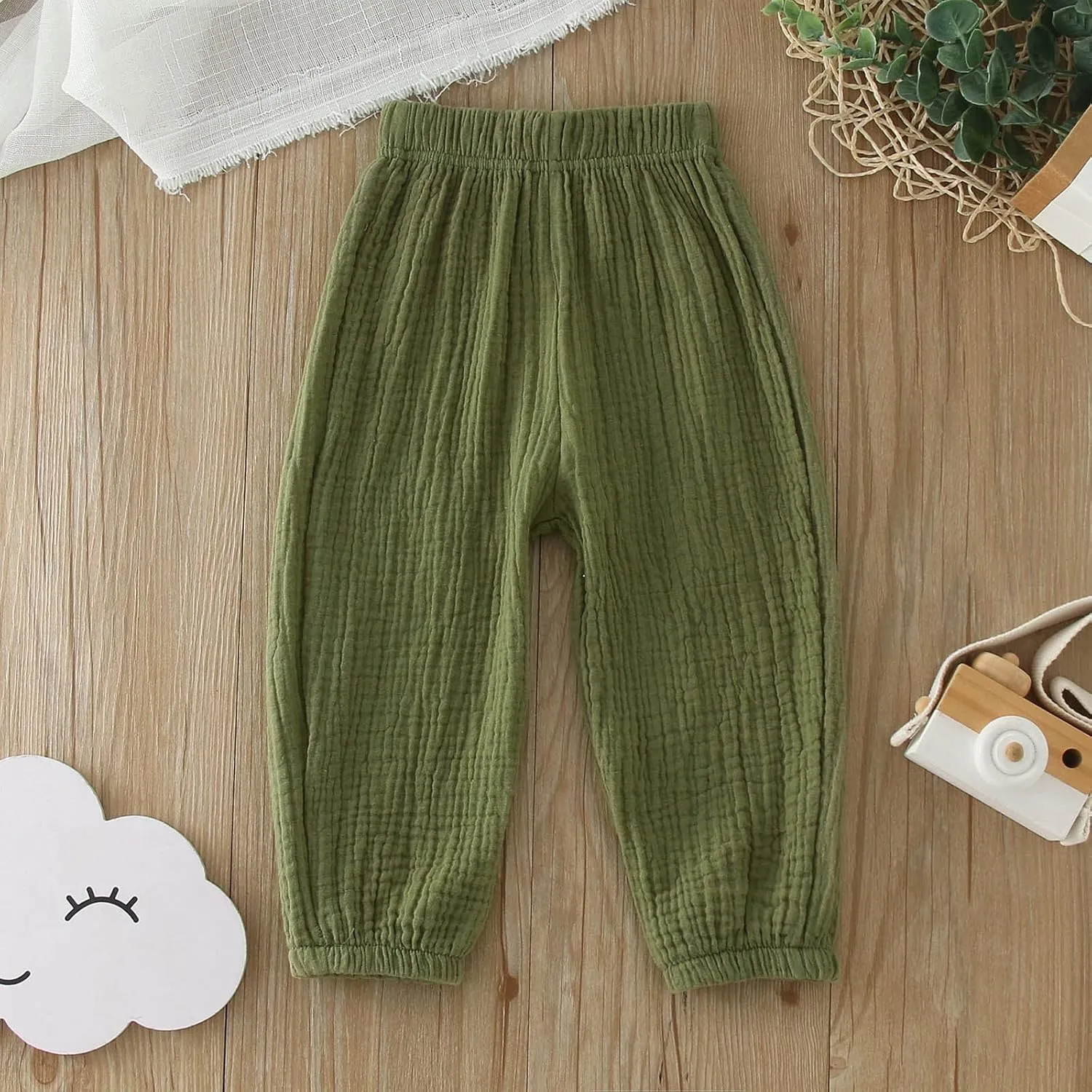 Toddler Girls Cotton Pants Elastic Waist Solid Color Bloomers Trousers Kids Casual Summer Jogging Sweatpants