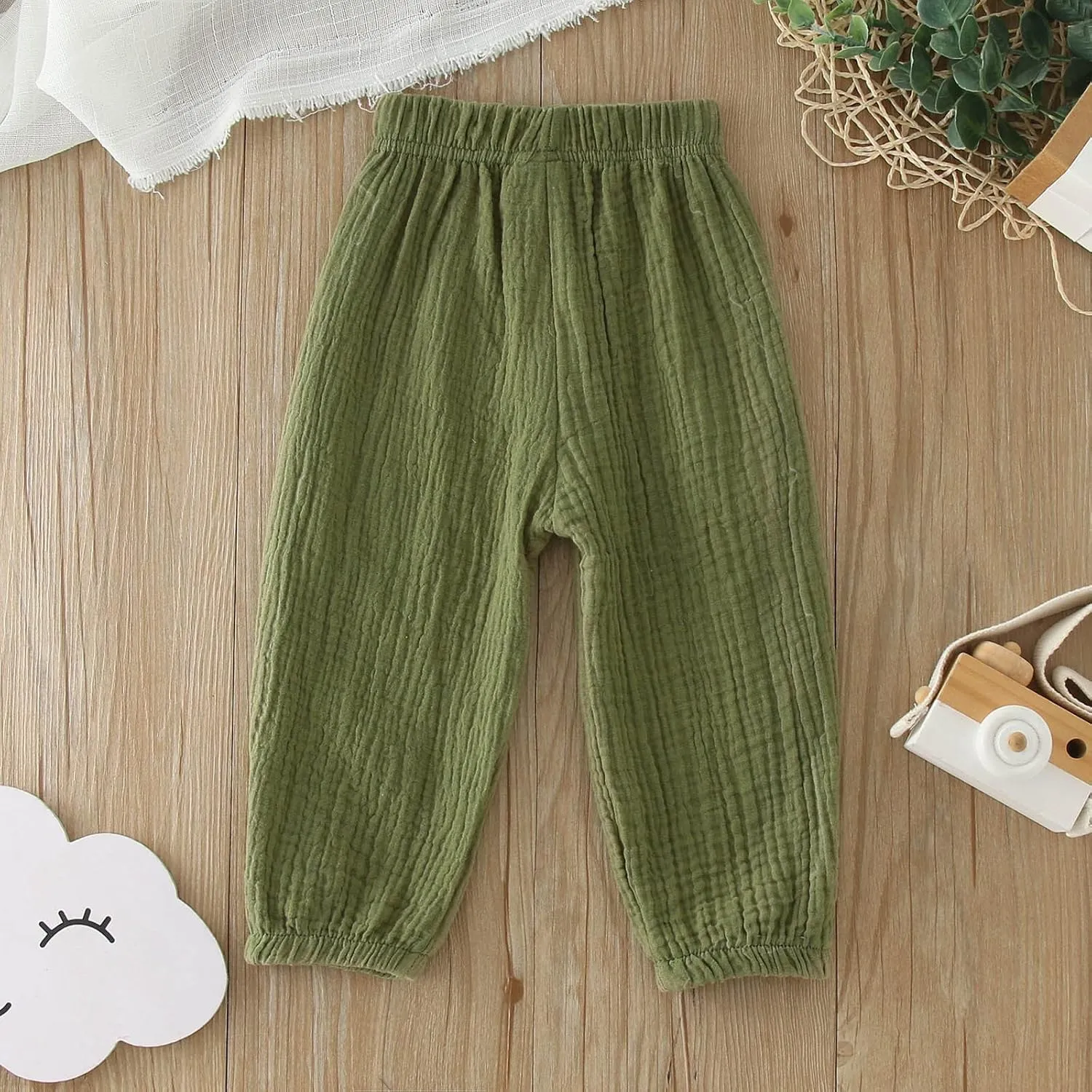Toddler Girls Cotton Pants Elastic Waist Solid Color Bloomers Trousers Kids Casual Summer Jogging Sweatpants