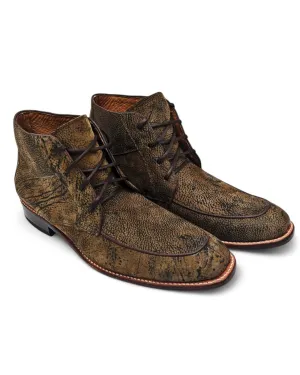 Trekker Giraffe Leather Hide Lace-Up Chukka Boots