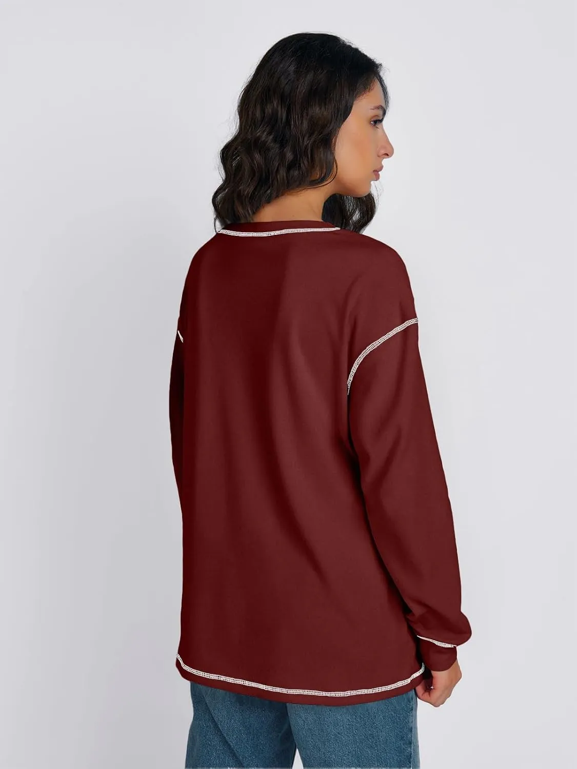 Trendy Queen Womens Crewneck Sweatshirts Long Sleeve Shirts Lightweight Sweaters Fall Tops Fashion Outfits 2025