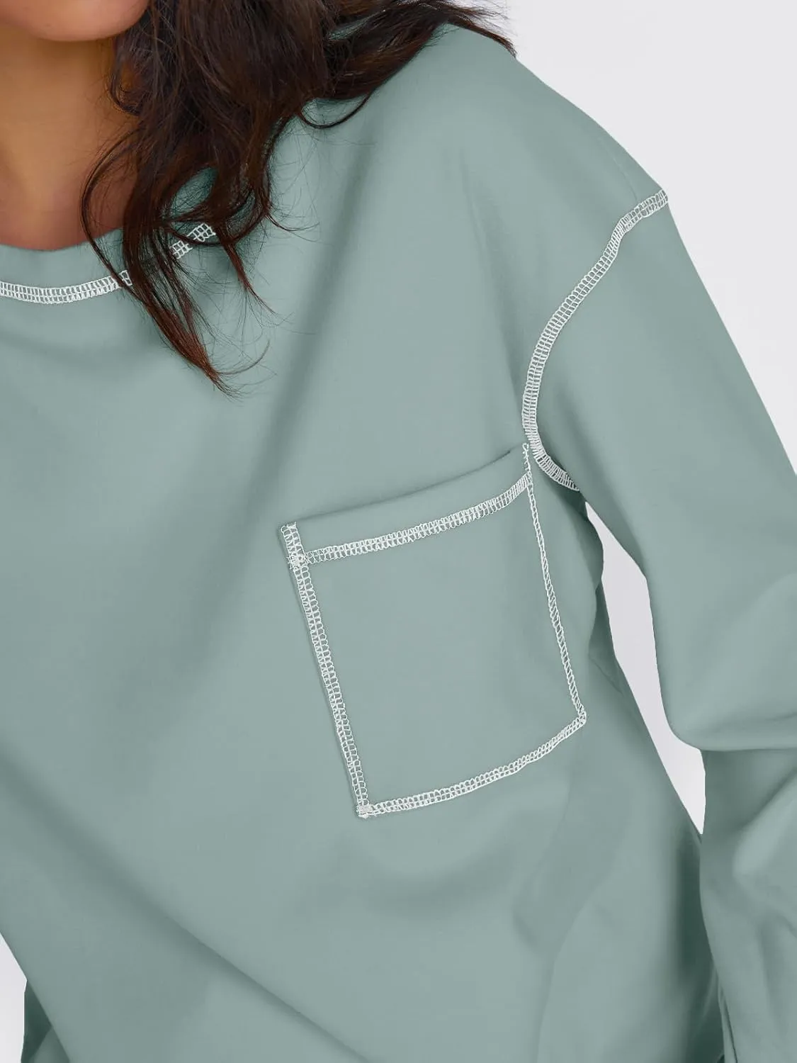 Trendy Queen Womens Crewneck Sweatshirts Long Sleeve Shirts Lightweight Sweaters Fall Tops Fashion Outfits 2025