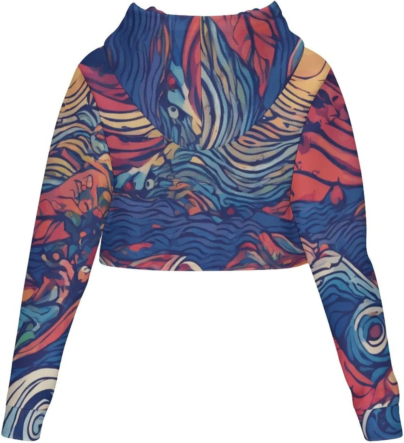 Tropical Palm-trees Womens Cropped Hoodie Crop Top Sweatshirts for Women Pretty Cropped Sweater