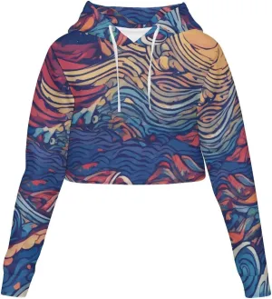 Tropical Palm-trees Womens Cropped Hoodie Crop Top Sweatshirts for Women Pretty Cropped Sweater