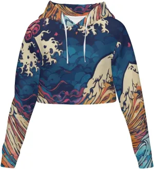 Tropical Palm-trees Womens Cropped Hoodie Crop Top Sweatshirts for Women Pretty Cropped Sweater
