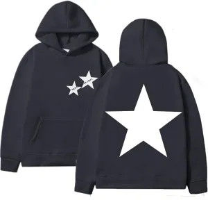Tuislay Y2k Star Graphic Hoodie Oversized Streetwear Hoodies For Women Vintage Aesthetic Hooded Sweatshirts Pullover Unisex