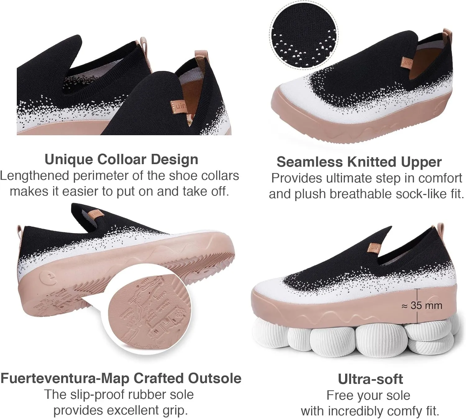 UIN Men's Casual Loafers Slip Ons Comfortable Art Painted Travel Fashion Sneakers Fuerteventura