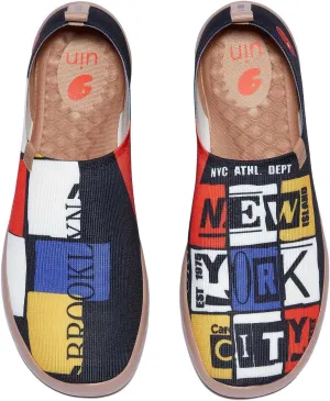 UIN Men's Loafers Lightweight Knitted Sneakers Walking Casual Slip Ons Funny Style Art Painted Travel Shoes Modern NYC (12)