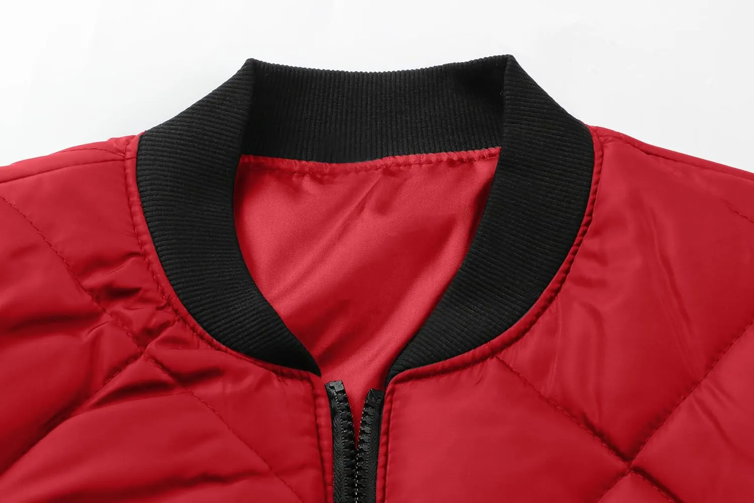 utcoco Mens Quilted Jacket Stand Collar Zip Up Casual Lightweight Down Jacket Winter Coat