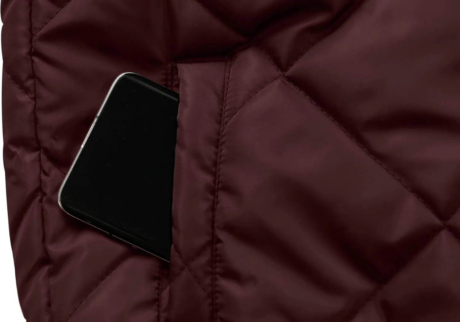 utcoco Mens Quilted Jacket Stand Collar Zip Up Casual Lightweight Down Jacket Winter Coat