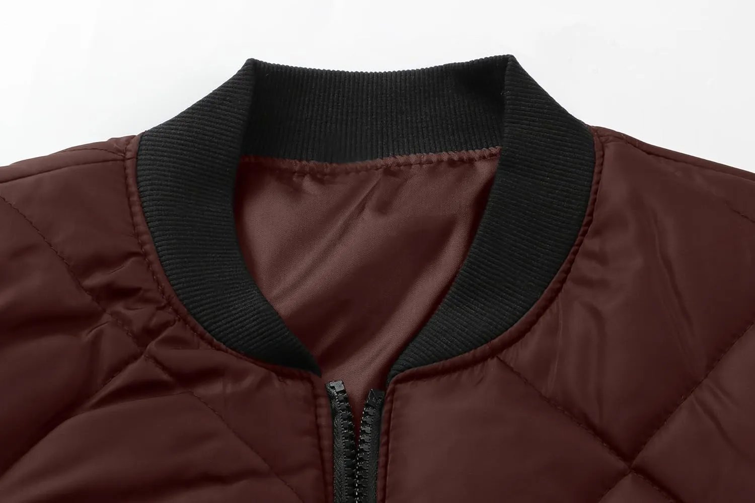 utcoco Mens Quilted Jacket Stand Collar Zip Up Casual Lightweight Down Jacket Winter Coat
