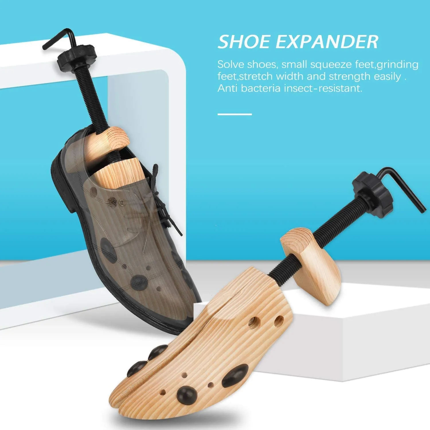 WEST LIGHT 2 Way Cedar Shoe Trees Wooden Shoe Stretcher | Adjustable