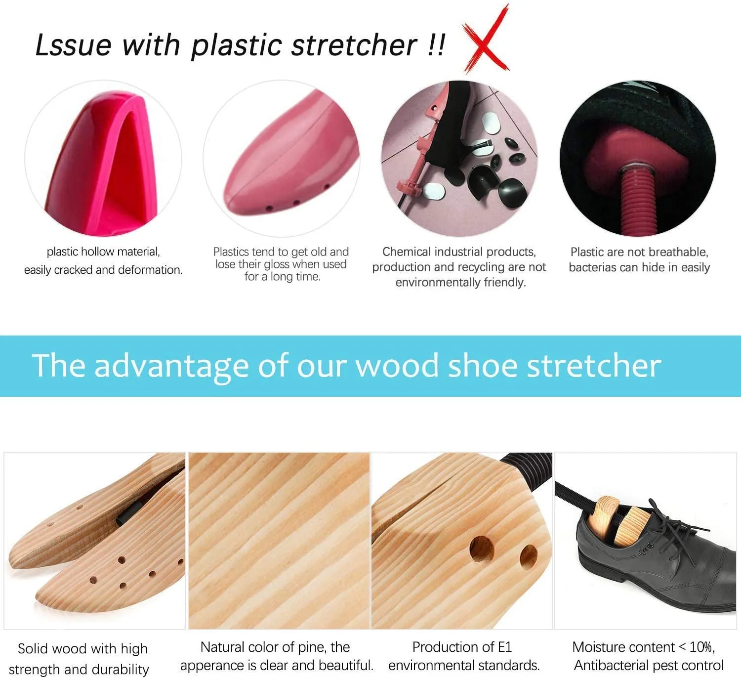 WEST LIGHT 2 Way Cedar Shoe Trees Wooden Shoe Stretcher | Adjustable