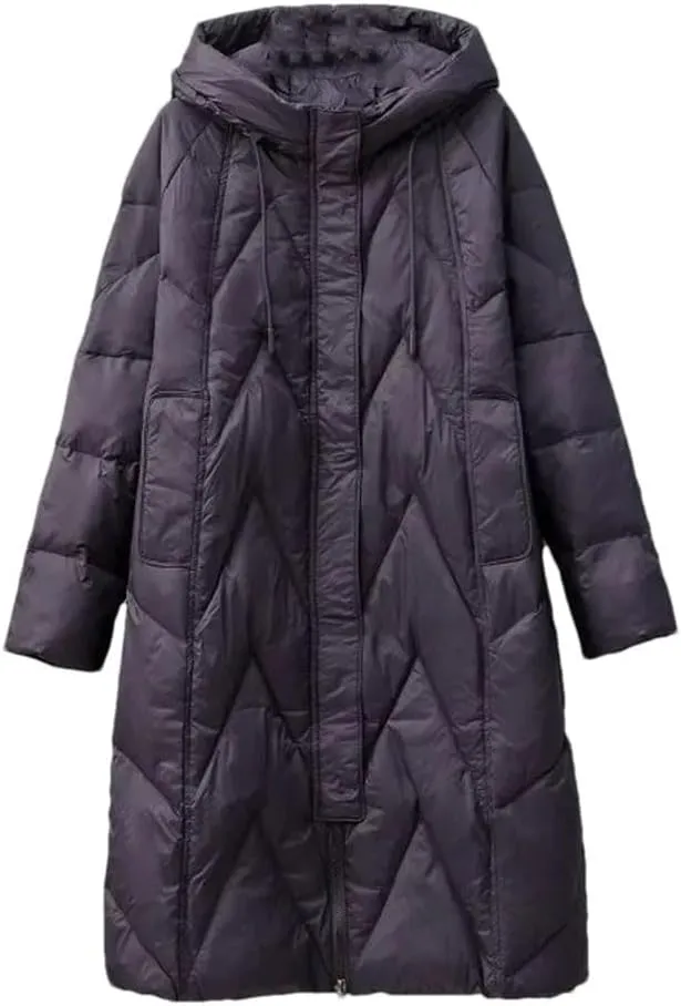 Winter Down Jacket For Women Fashion Loose Long Coat Hooded Puffer Parkas