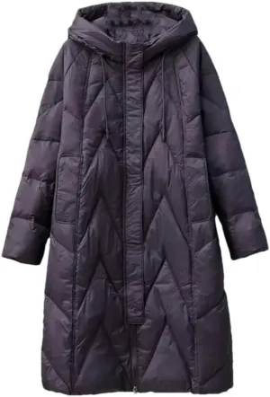 Winter Down Jacket For Women Fashion Loose Long Coat Hooded Puffer Parkas