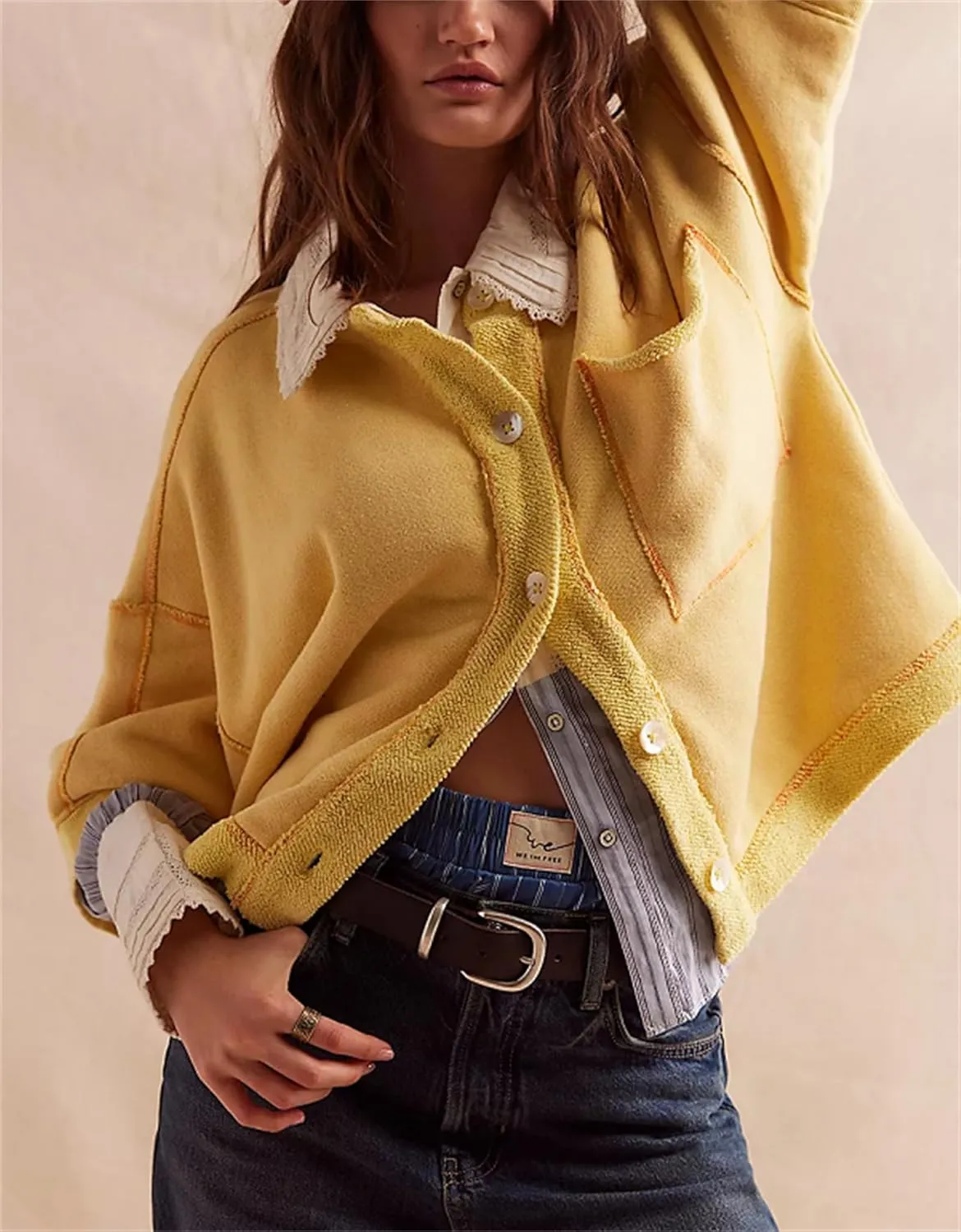 Women Cropped Cardigan T-Shirt Y2k Girls Casual Shirt Short Sleeve Button Down Open Front Loose Tee Crop Tops