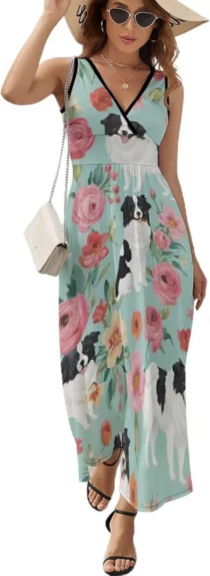 Women Girls Casual Flowy Long Dress for Party Holiday Beach