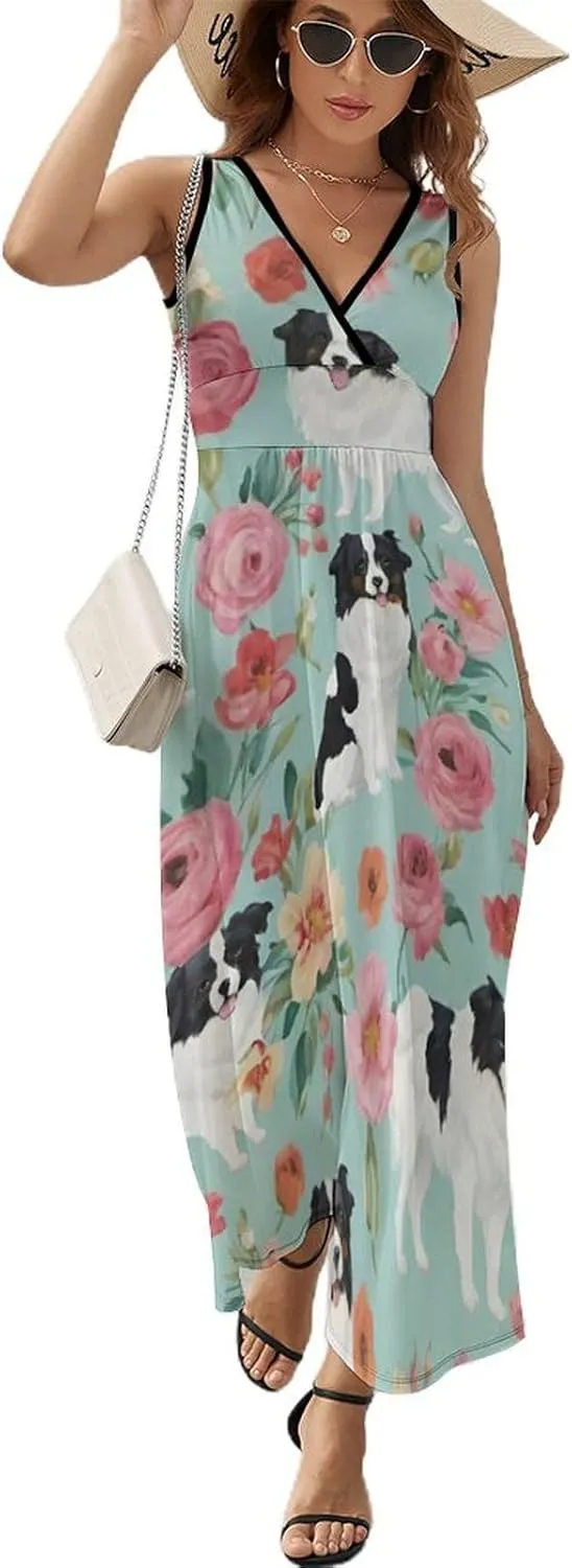 Women Girls Casual Flowy Long Dress for Party Holiday Beach