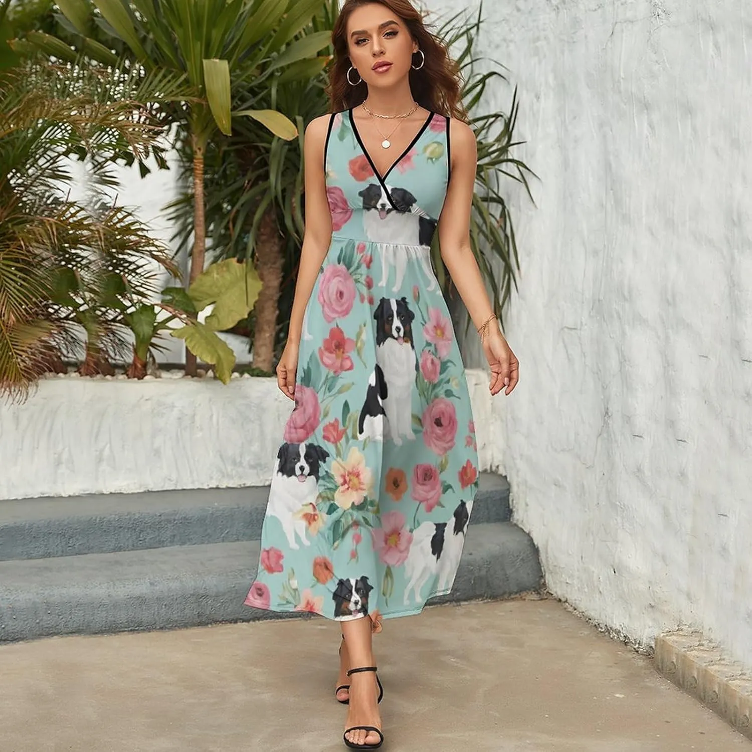 Women Girls Casual Flowy Long Dress for Party Holiday Beach