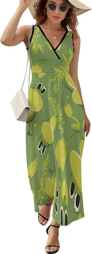 Women Ladies Casual Summer Flared Midi Dress for Vacation Party Wedding