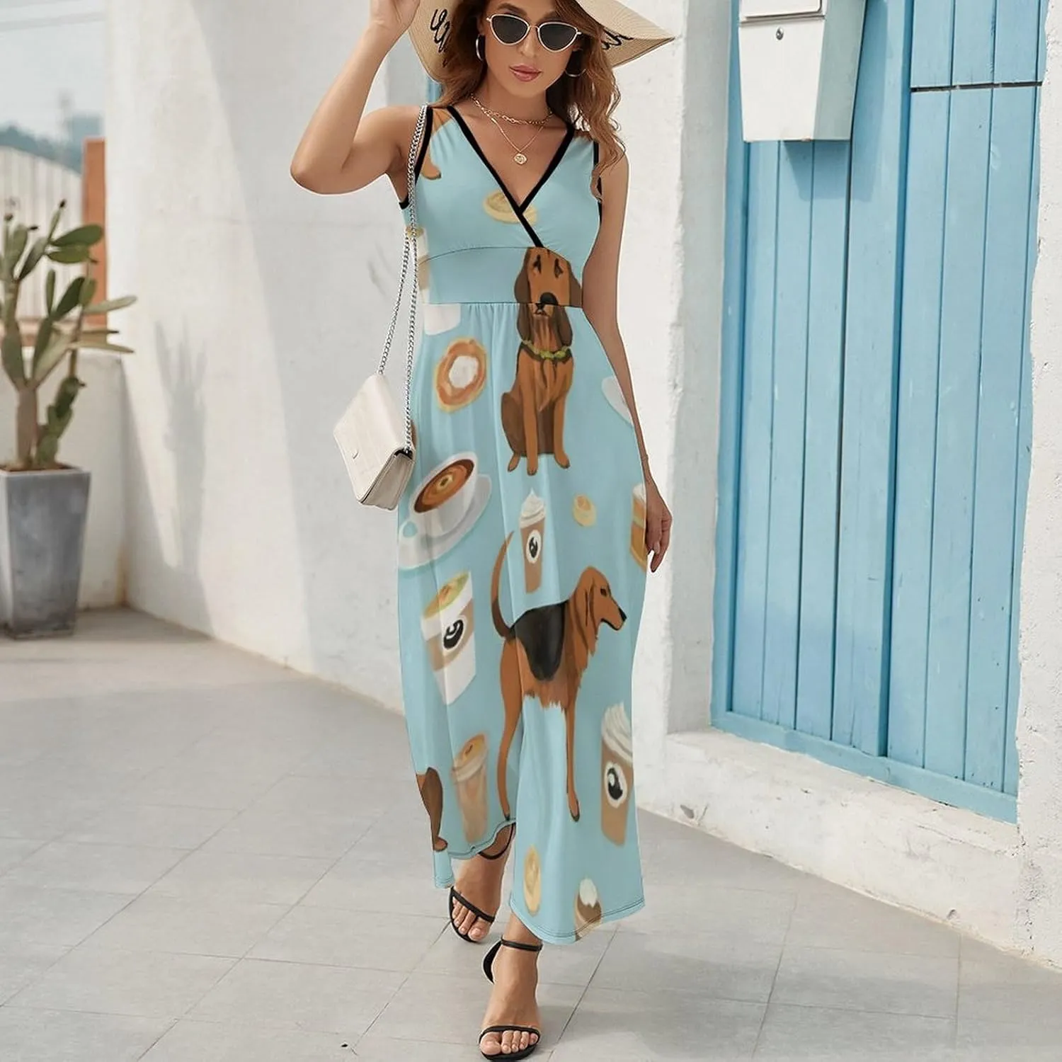 Women Ladies Casual Summer Flared Midi Dress for Vacation Party Wedding