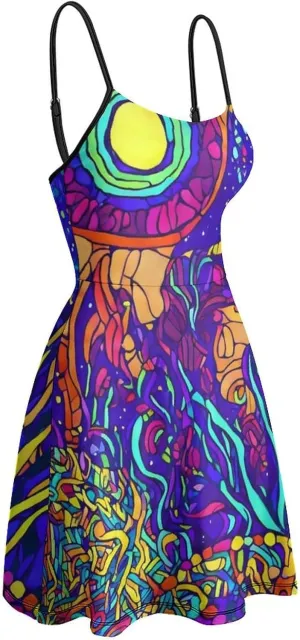 Women Ladies Sleeveless Midi Tank Dress for Vacation Party Wedding
