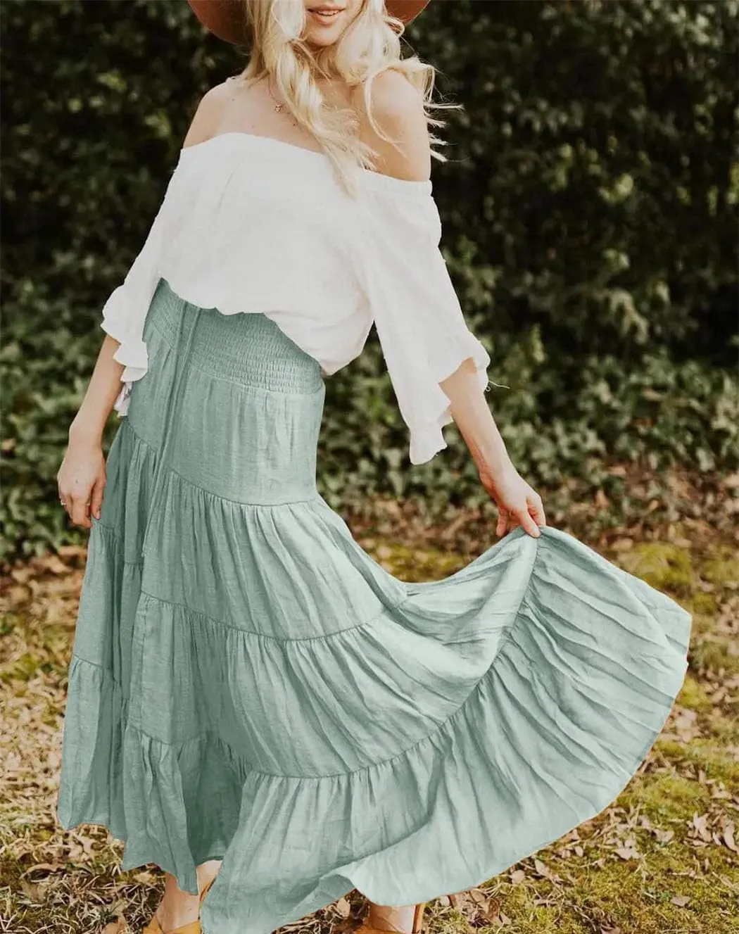 Women Summer Fashion High Waisted Maxi Skirts Bohemian Casual Harajuku Streetwear Beach Skirt