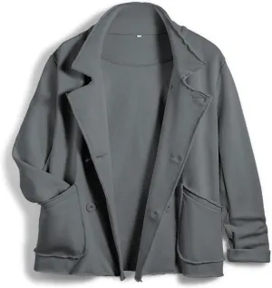 Women Warm Pea Coat Notched Lapel Neck Cropped Double Breasted Button Down Trench Overcoat Jackets with Pockets