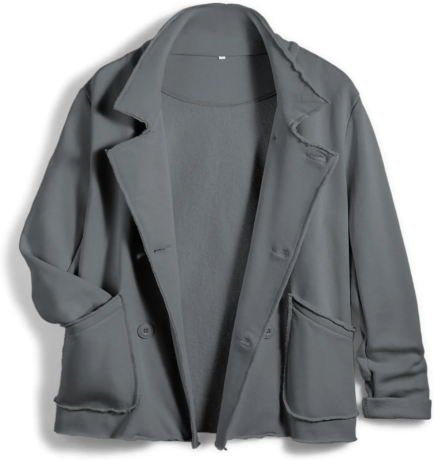 Women Warm Pea Coat Notched Lapel Neck Cropped Double Breasted Button Down Trench Overcoat Jackets with Pockets