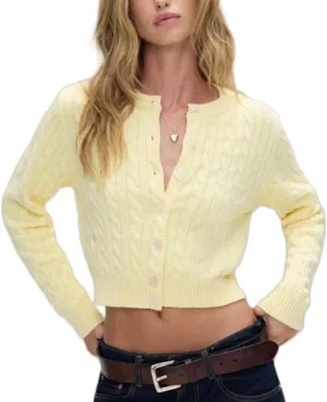 Women Y2k Button Down Crop Sweater Cardigan Long Sleeve Open Front Crewneck Cardigan Cute Knit Pullover Tops