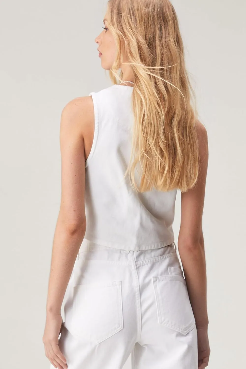 Women Y2k Denim Vest Sexy Deep V Neck Tie Front Sleeveless Denim Crop Top Slim Fit Jean Tank Top Suit Vest