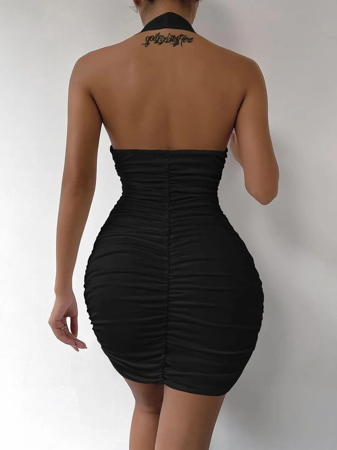 Women's 2024 Wrap V Neck Dress Sleeveless Ruched Bodycon Sexy Dress Ladies Party Cocktail Club Fashion Dress