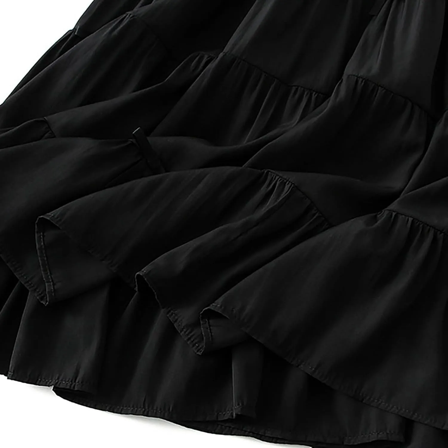 Women's A-Line Bow Elastic Waist Midi Skirt Fairy Flowy Tulle Pleated Tiered Party Long Skirts