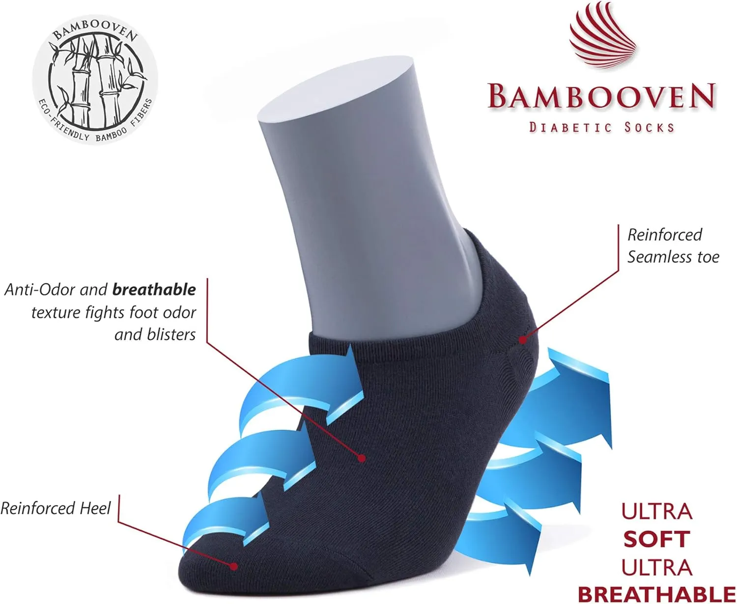 Women's Bamboo Rayo No Show Casual Socks-6 Pairs