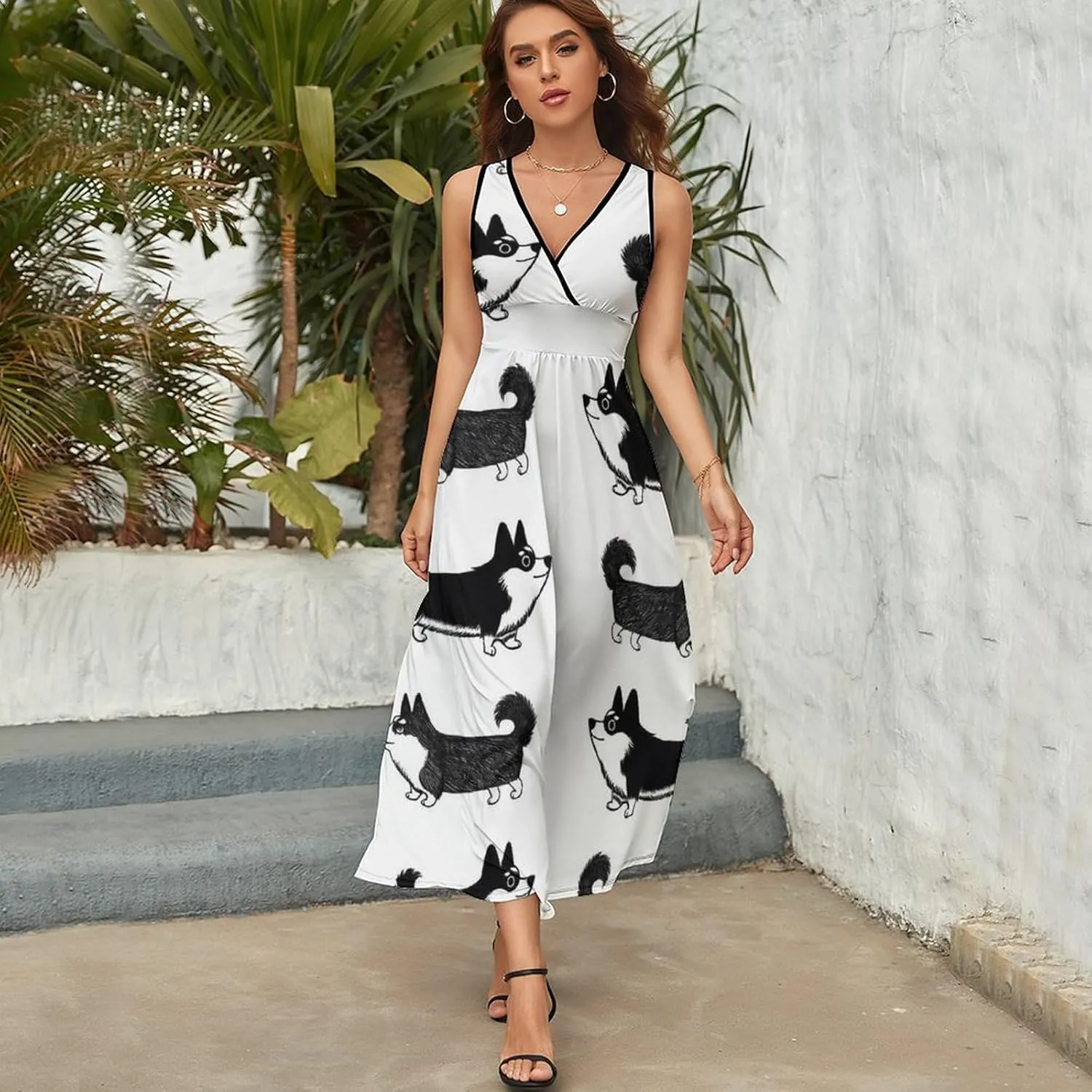 Women's Casual Flowy Long Dress for Vacation Party Wedding