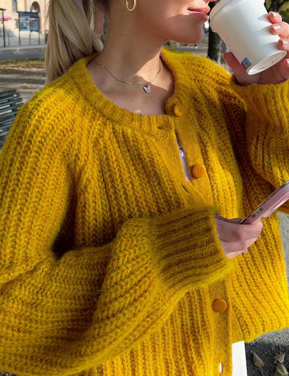 Women's Casual Open Front Cardigan Fall Winter Long Sleeve Button Down Sweater Chunky Knit Outwear Coat